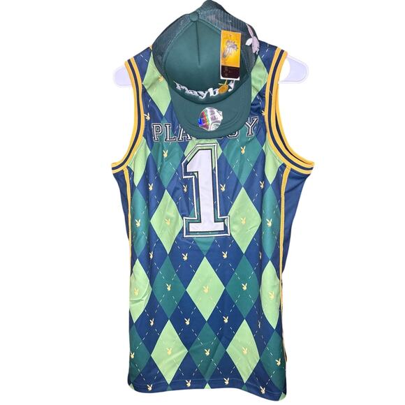 SZ L - Playboy Basketball Jersey & OS Trucker Hat By HeadGear, new w/ tags - Picture 2 of 2